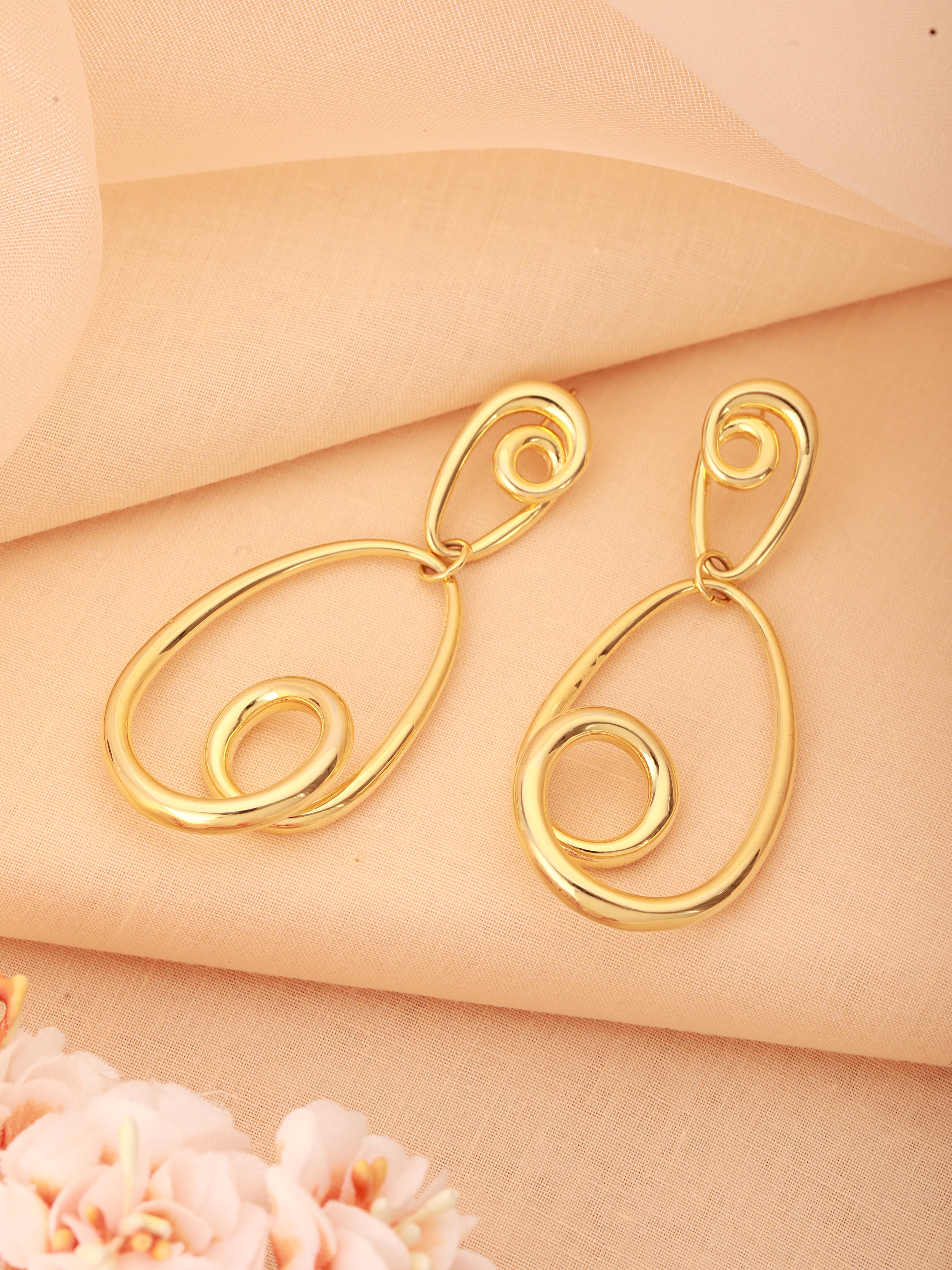 Cosmic Swirl Earrings - 18K Gold Plated