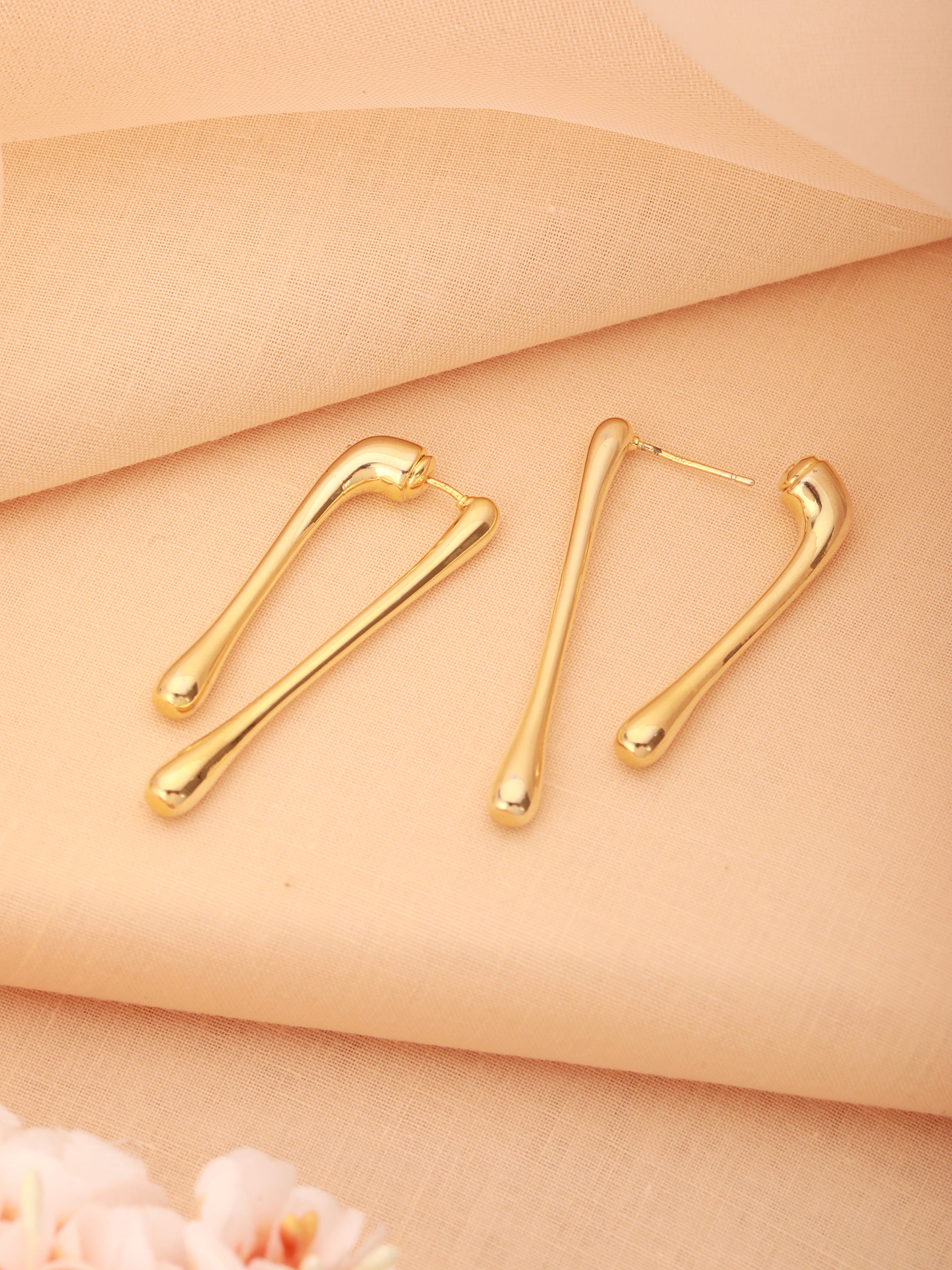 Gravity Drop Earrings  - 18K Gold Plated