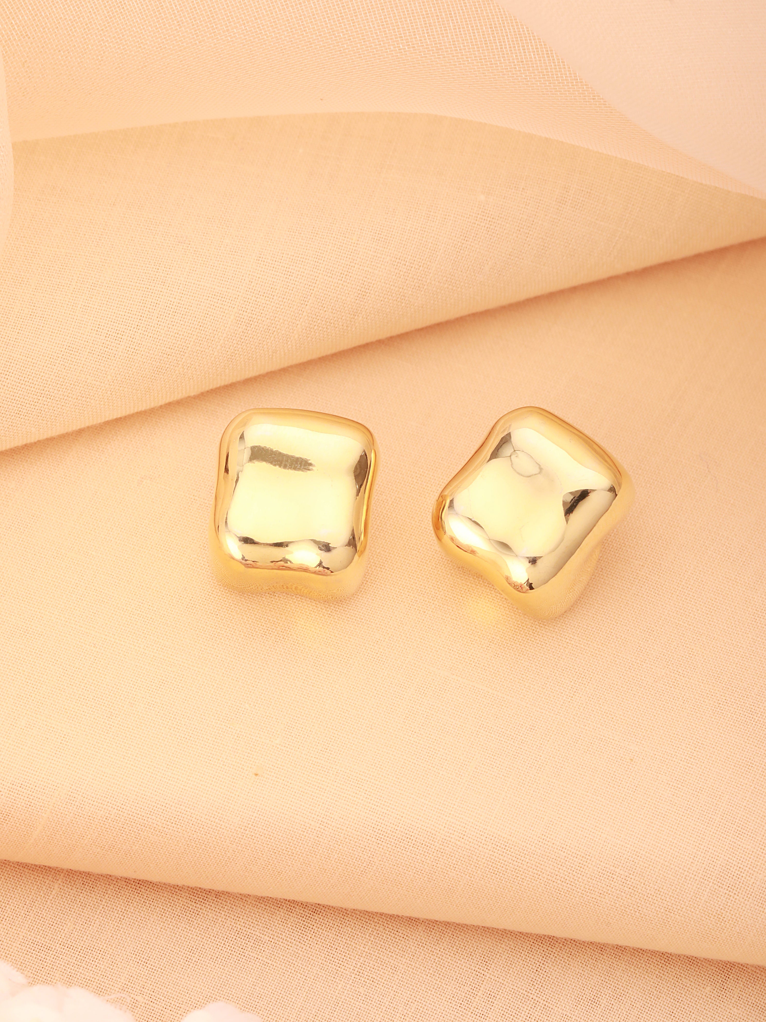 Liquid Gold Studs  - 18K Gold Plated