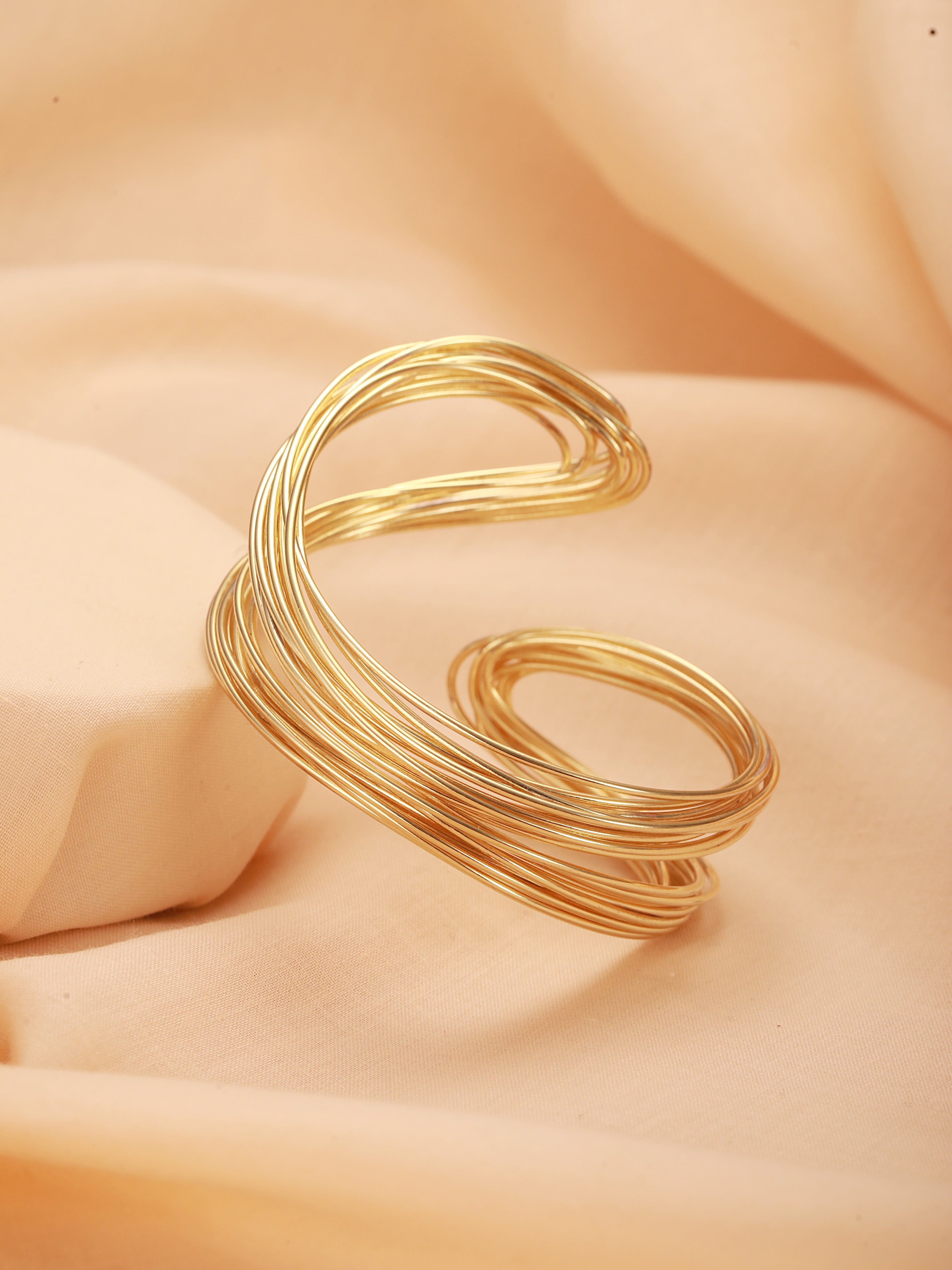 Wired Radiance Cuff  - 18K Gold Plated