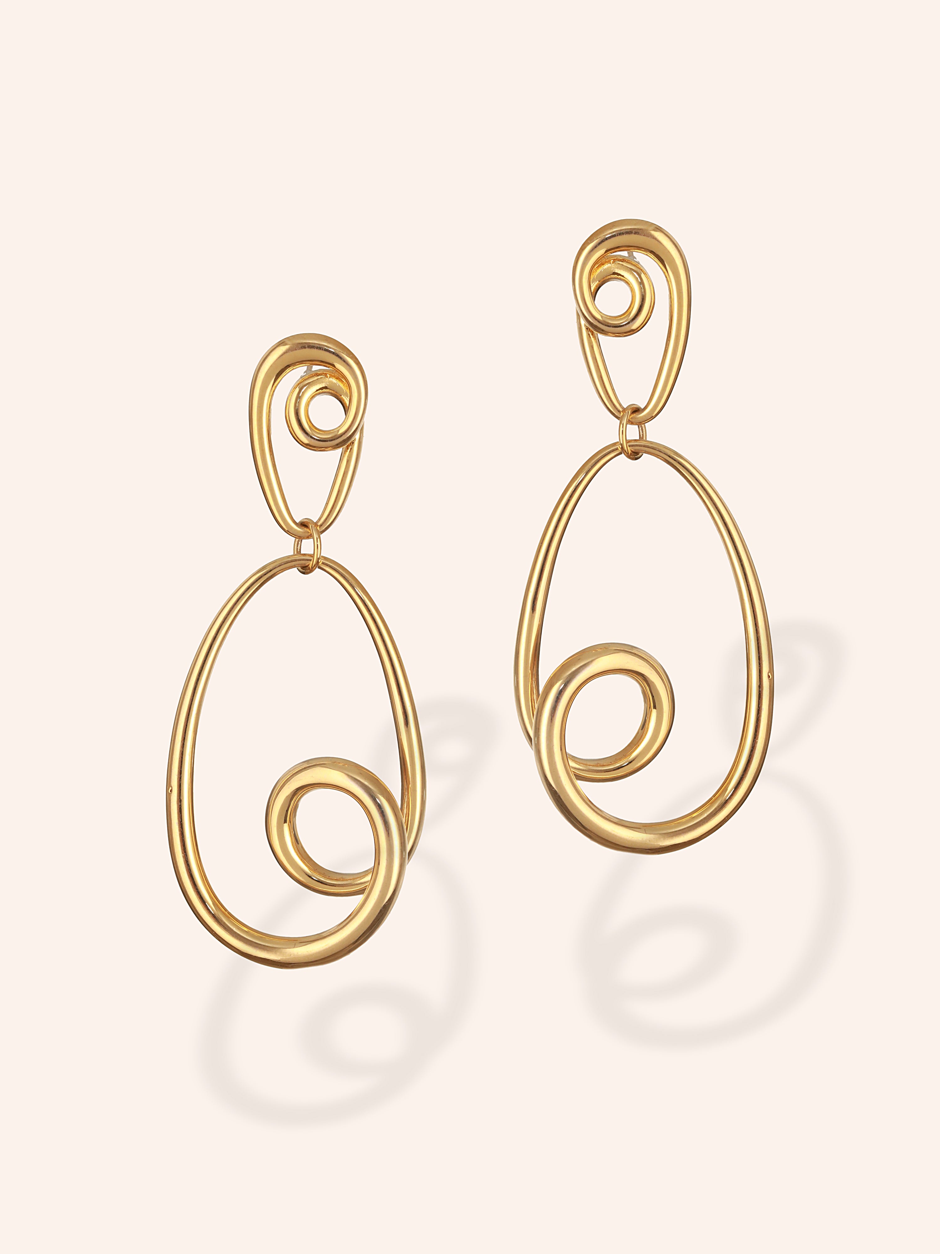 Cosmic Swirl Earrings - 18K Gold Plated