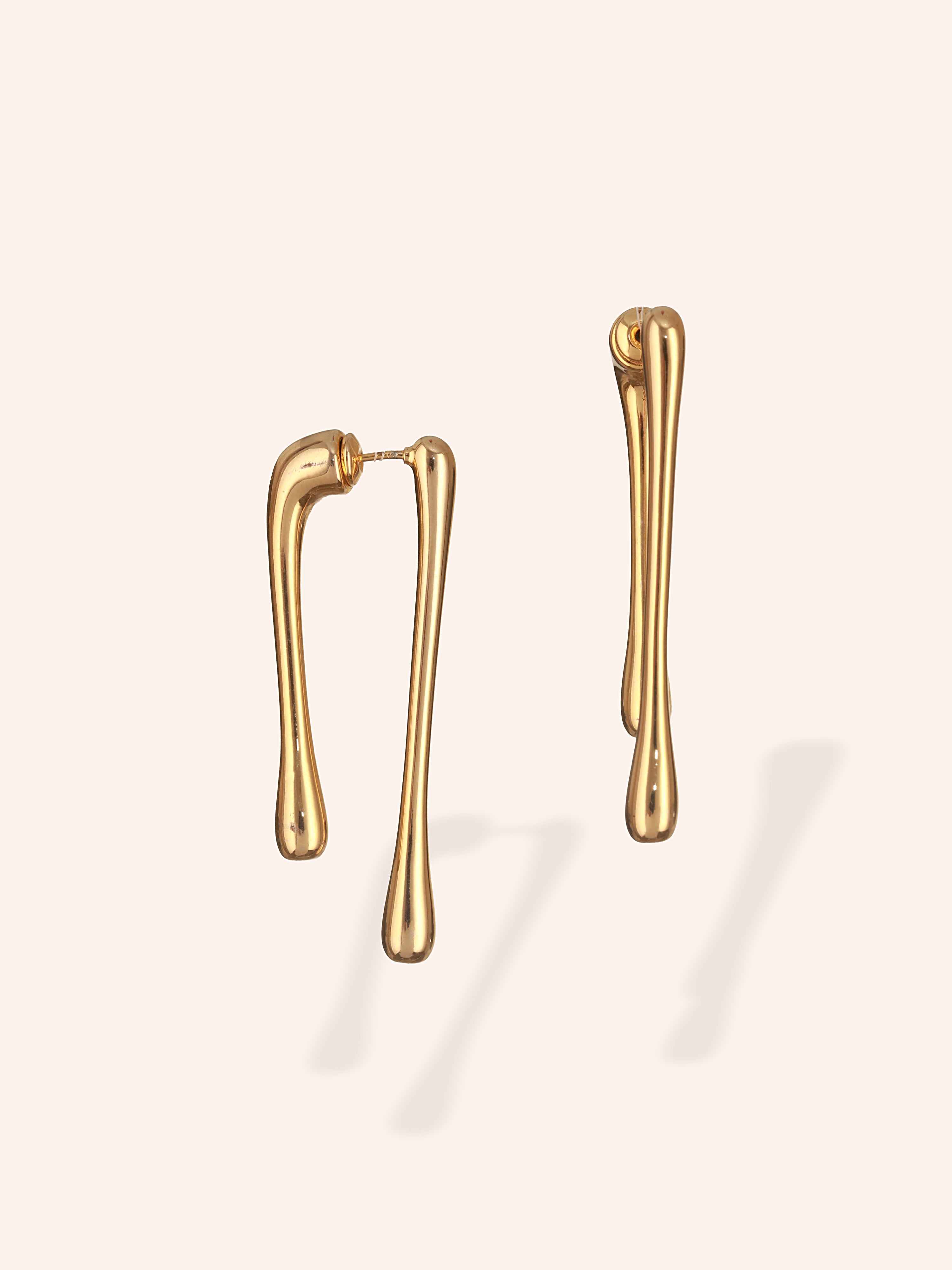 Gravity Drop Earrings  - 18K Gold Plated