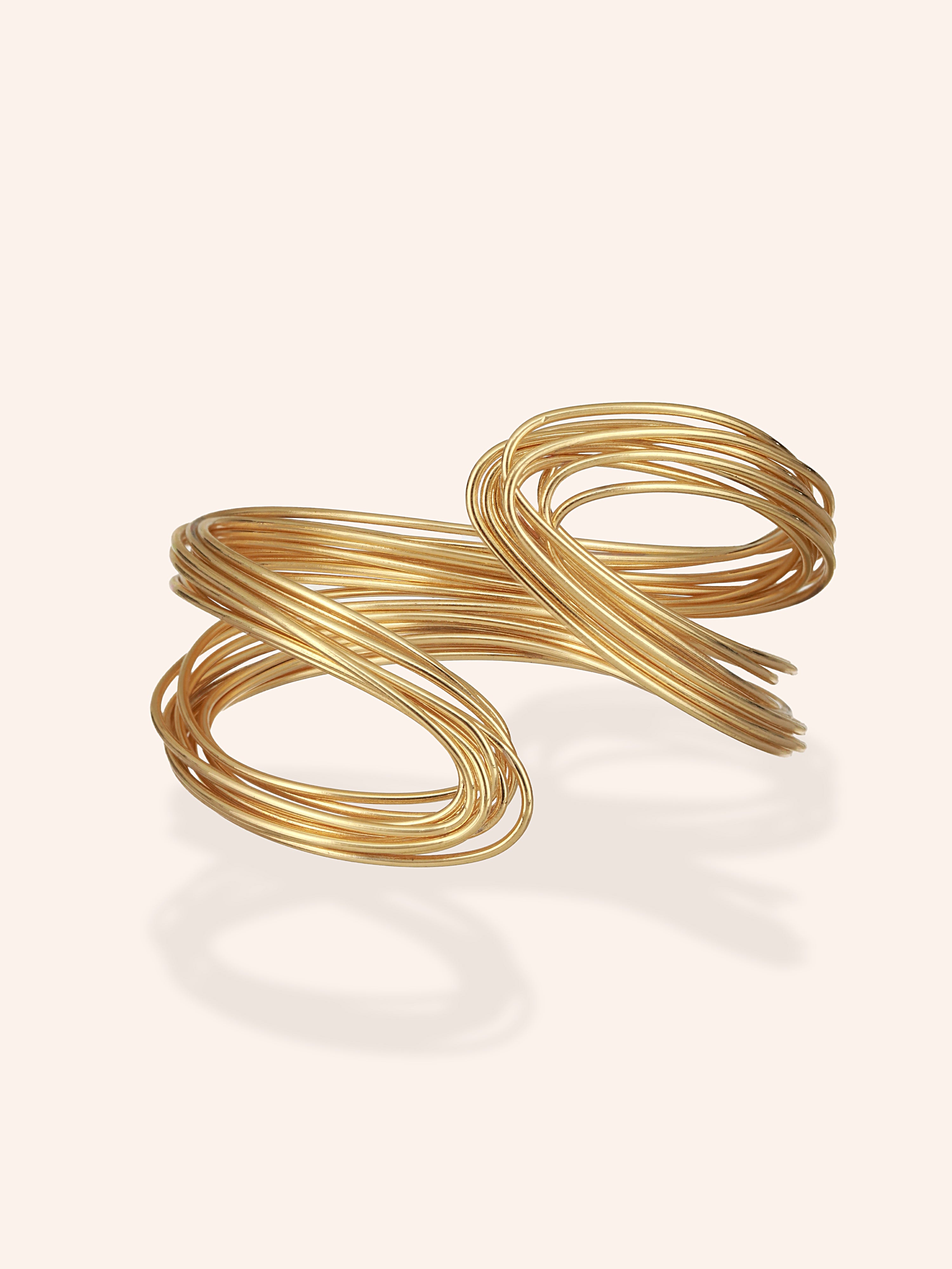 Wired Radiance Cuff  - 18K Gold Plated