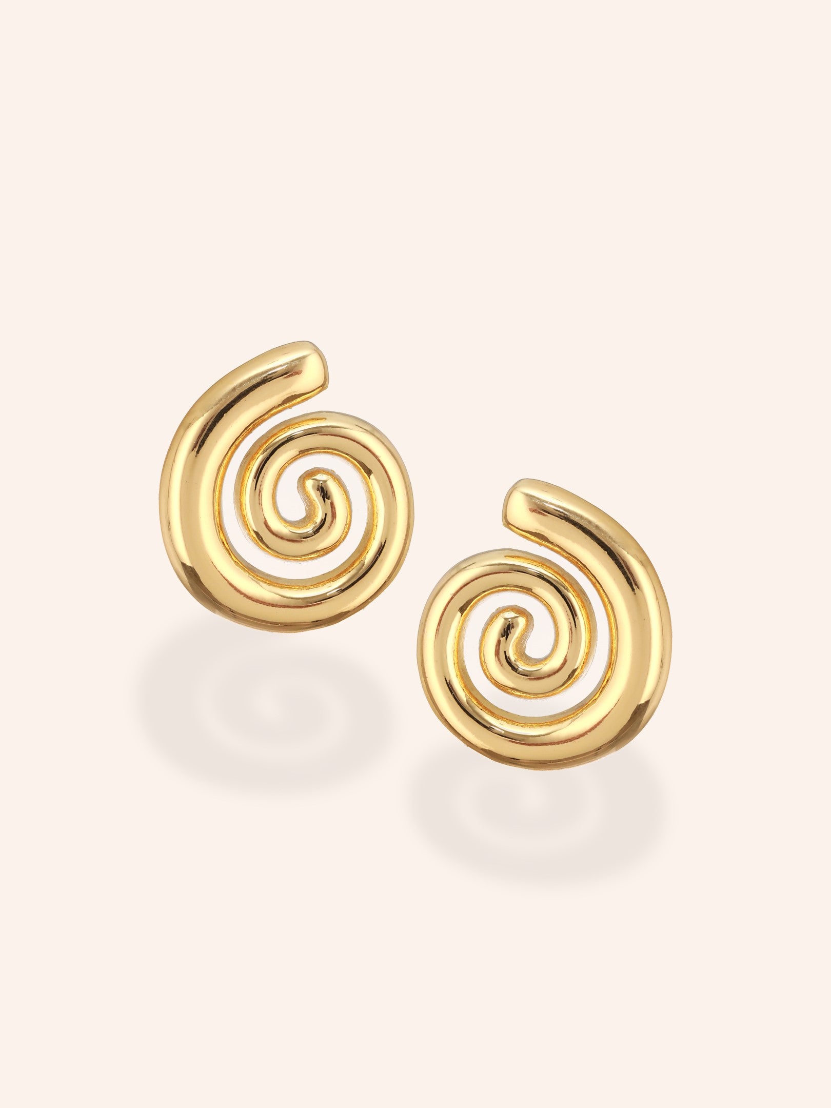 Swirl Studs-18K Gold Plated