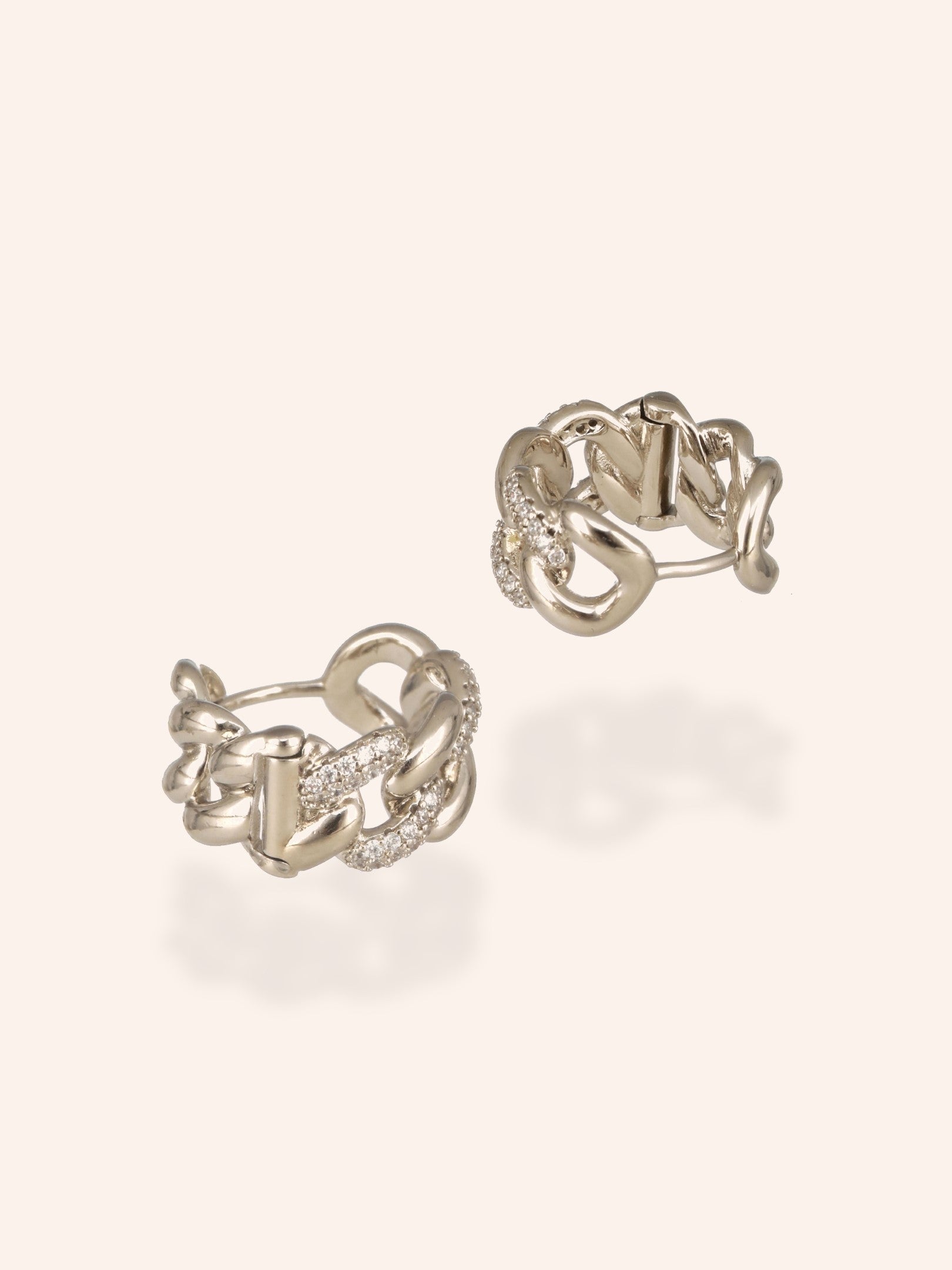 Chain Link Studs-18K Gold Plated