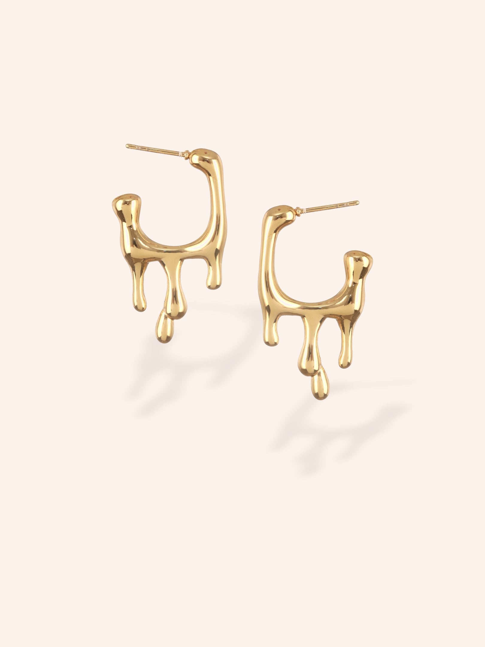 Golden Drip Earrings-18K Gold Plated