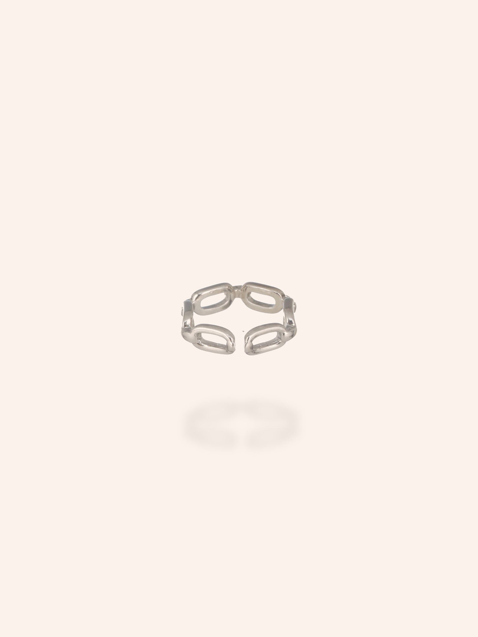 Plain Chain Silver Ring-18K Gold Plated