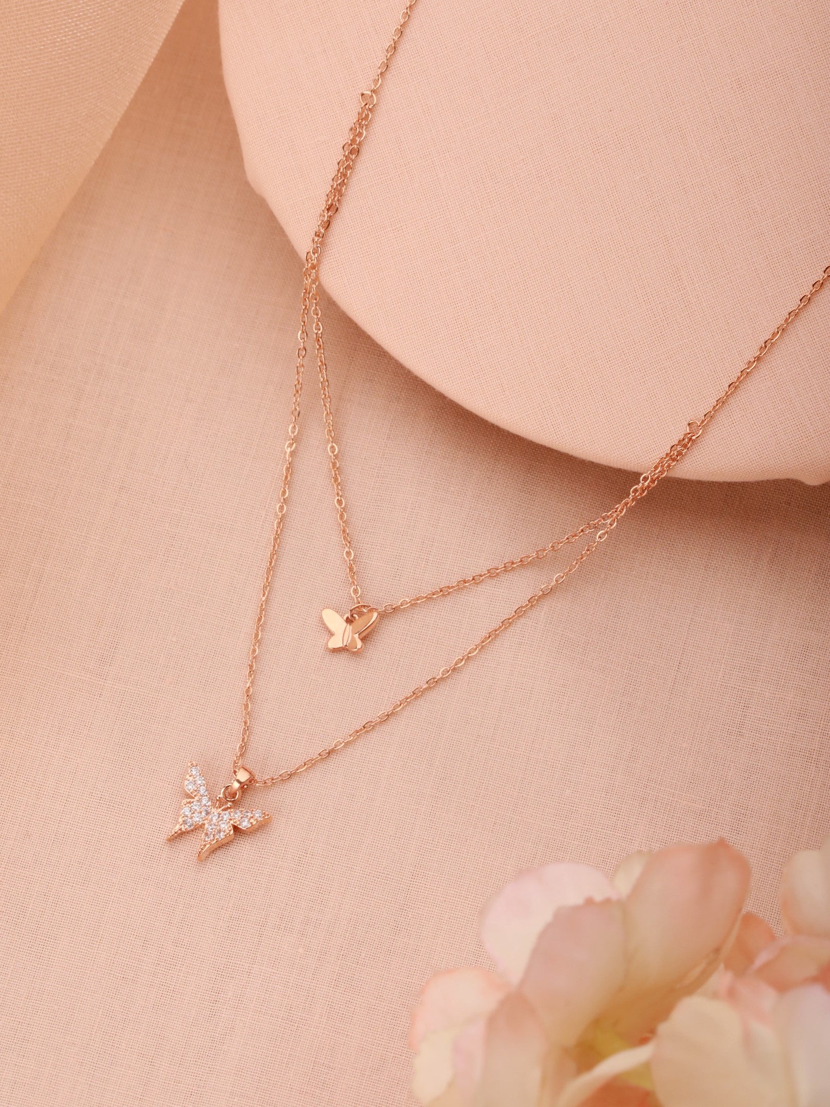 Dreamy Butterfly Stack Necklace-18K Gold Plated