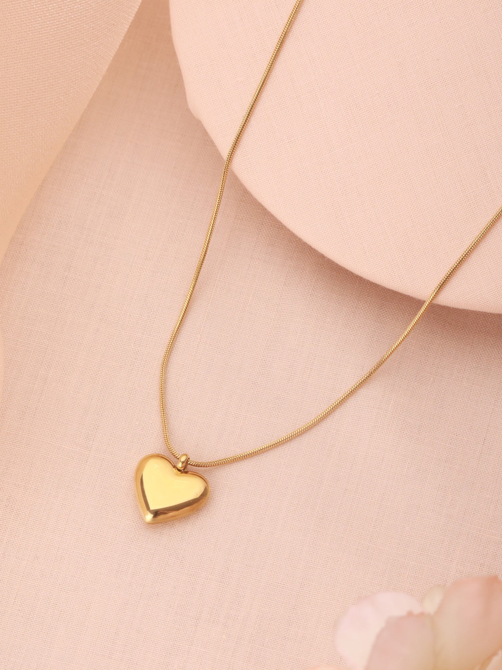 Heart Pendant Necklace-18K Gold Plated