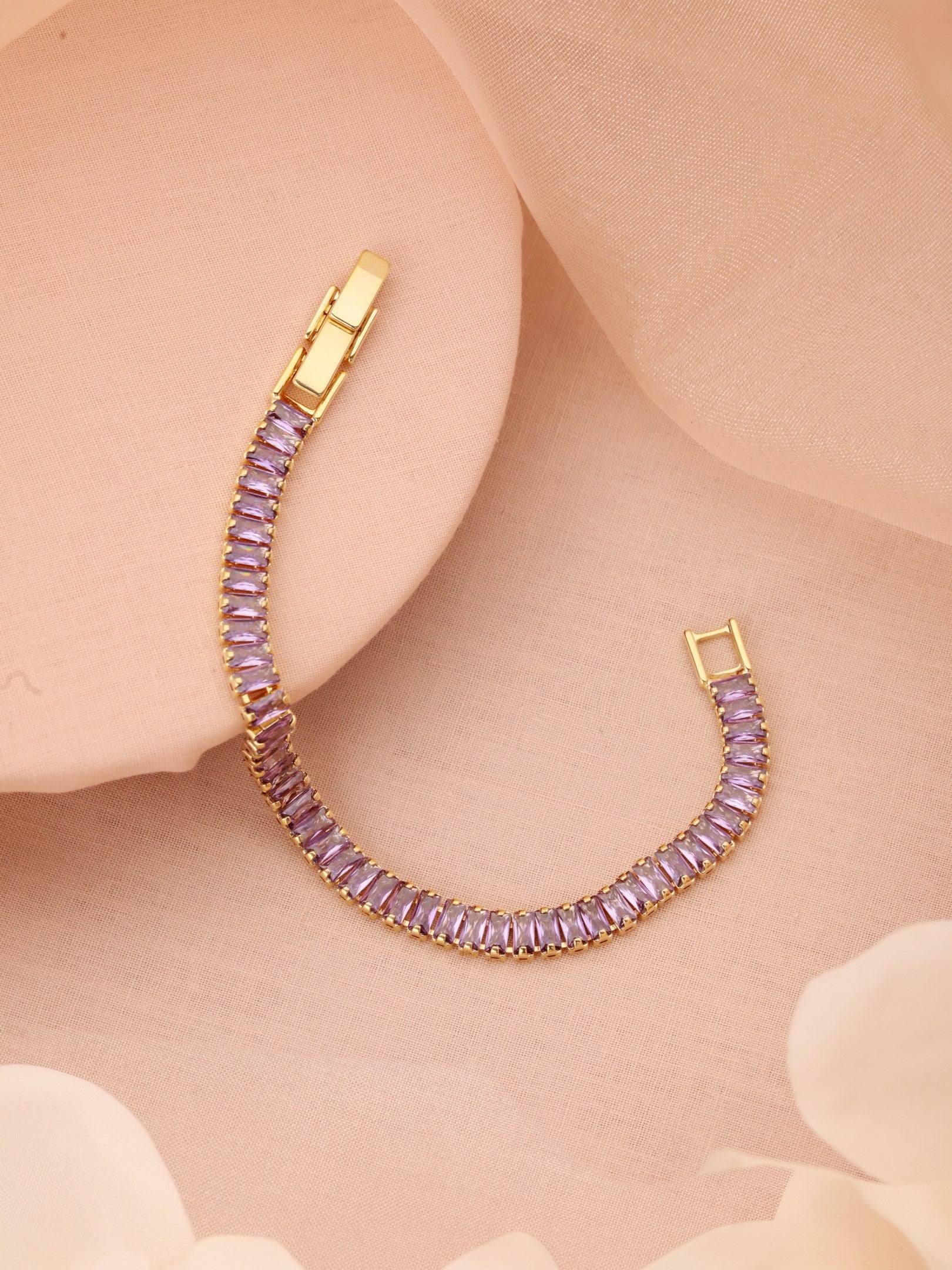 Amethyst Shine Bracelet-18K Gold Plated