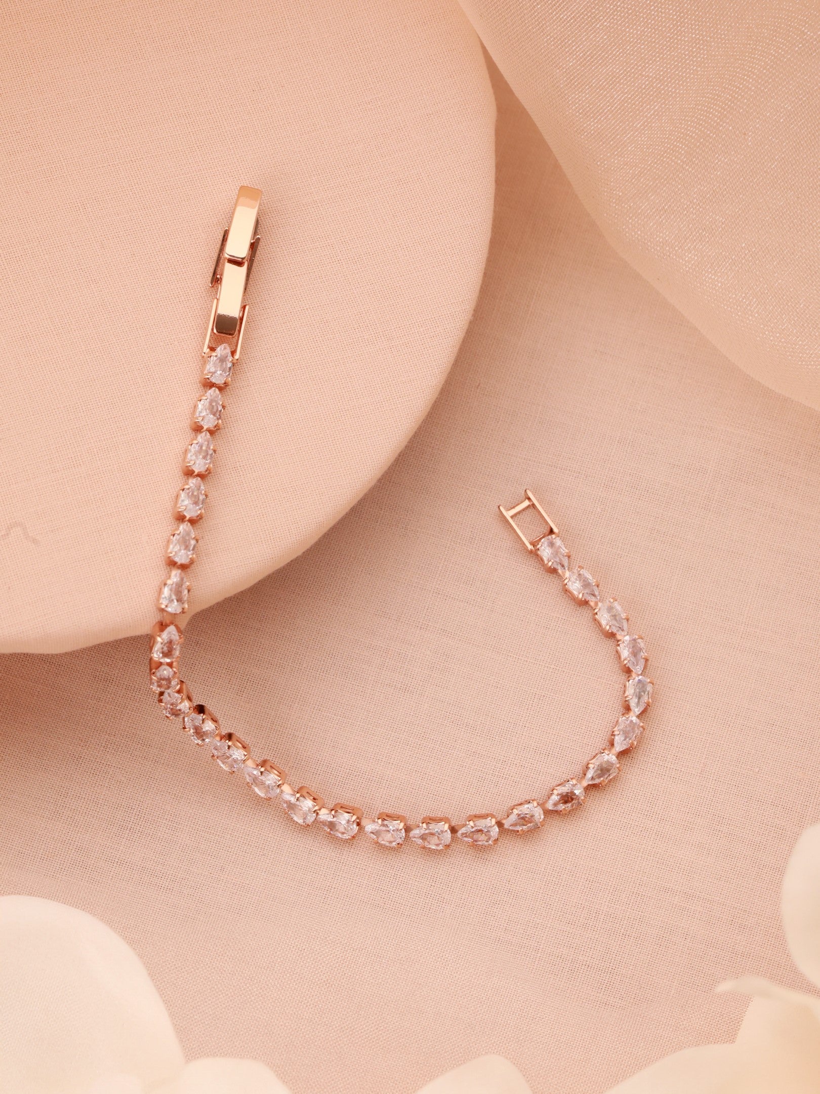 Rose Gold Sparkle Bracelet-18K Gold Plated