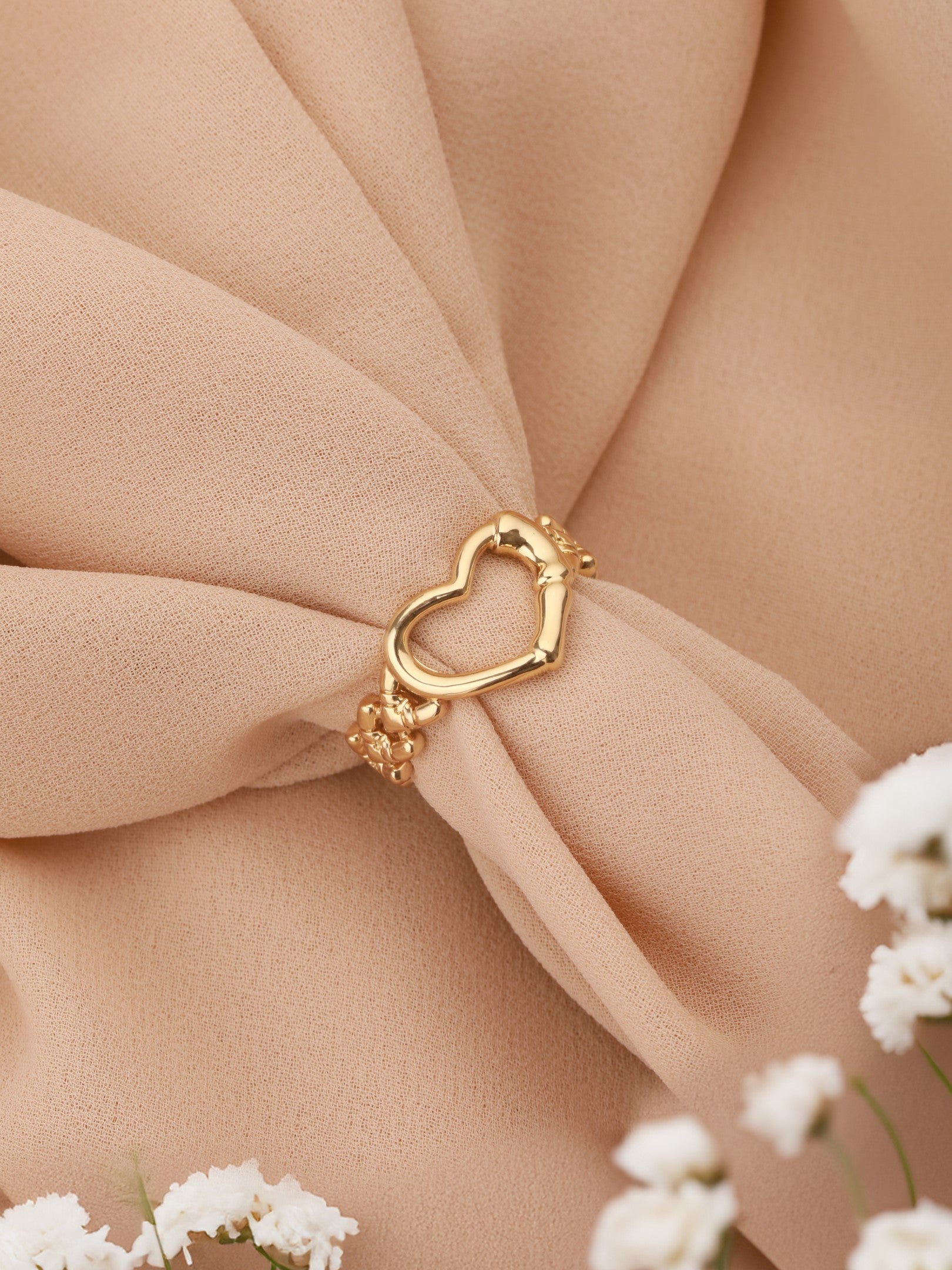 Open Heart Ring-18K Gold Plated