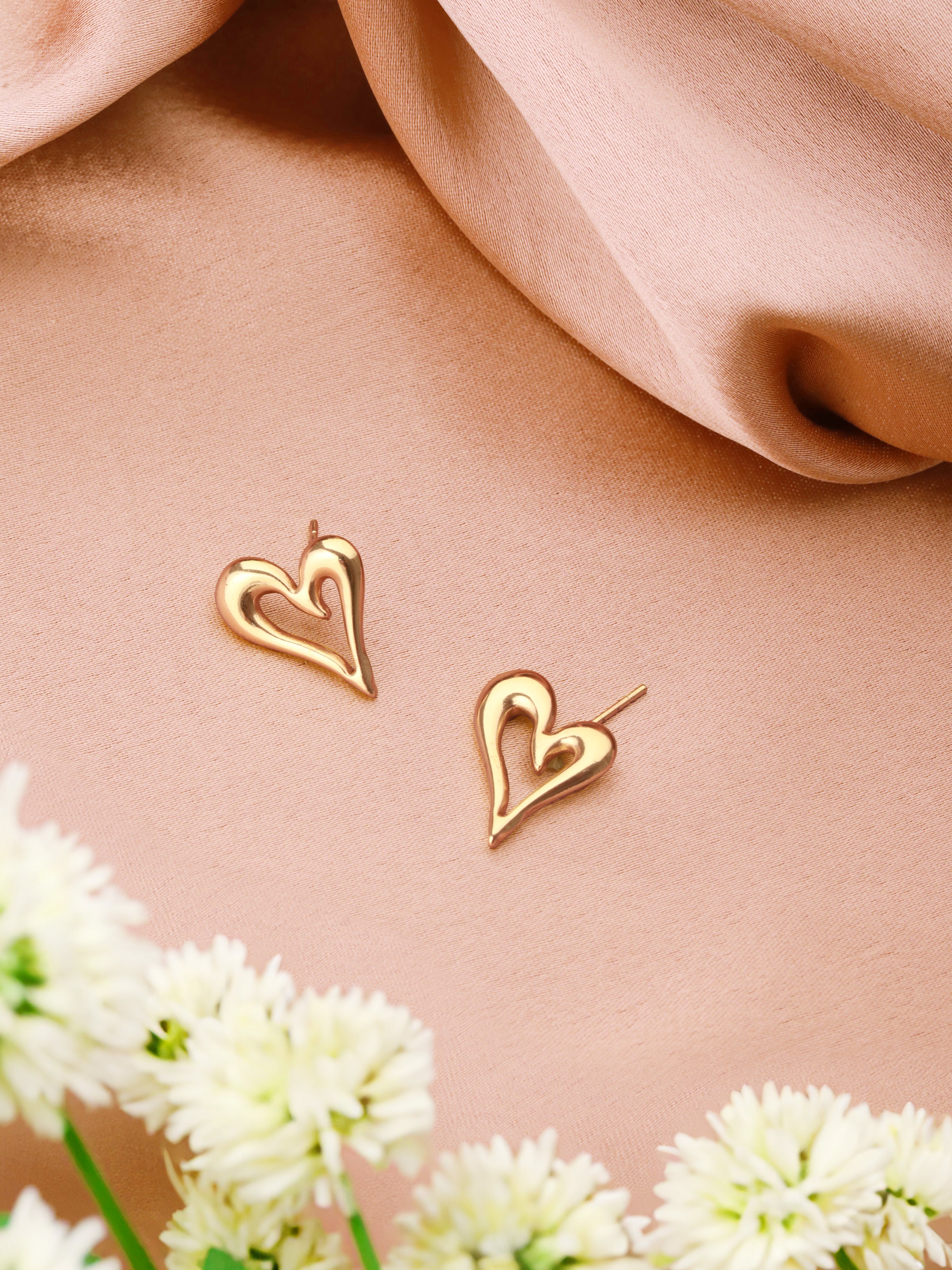 Sweetheart Studs-18K Gold Plated