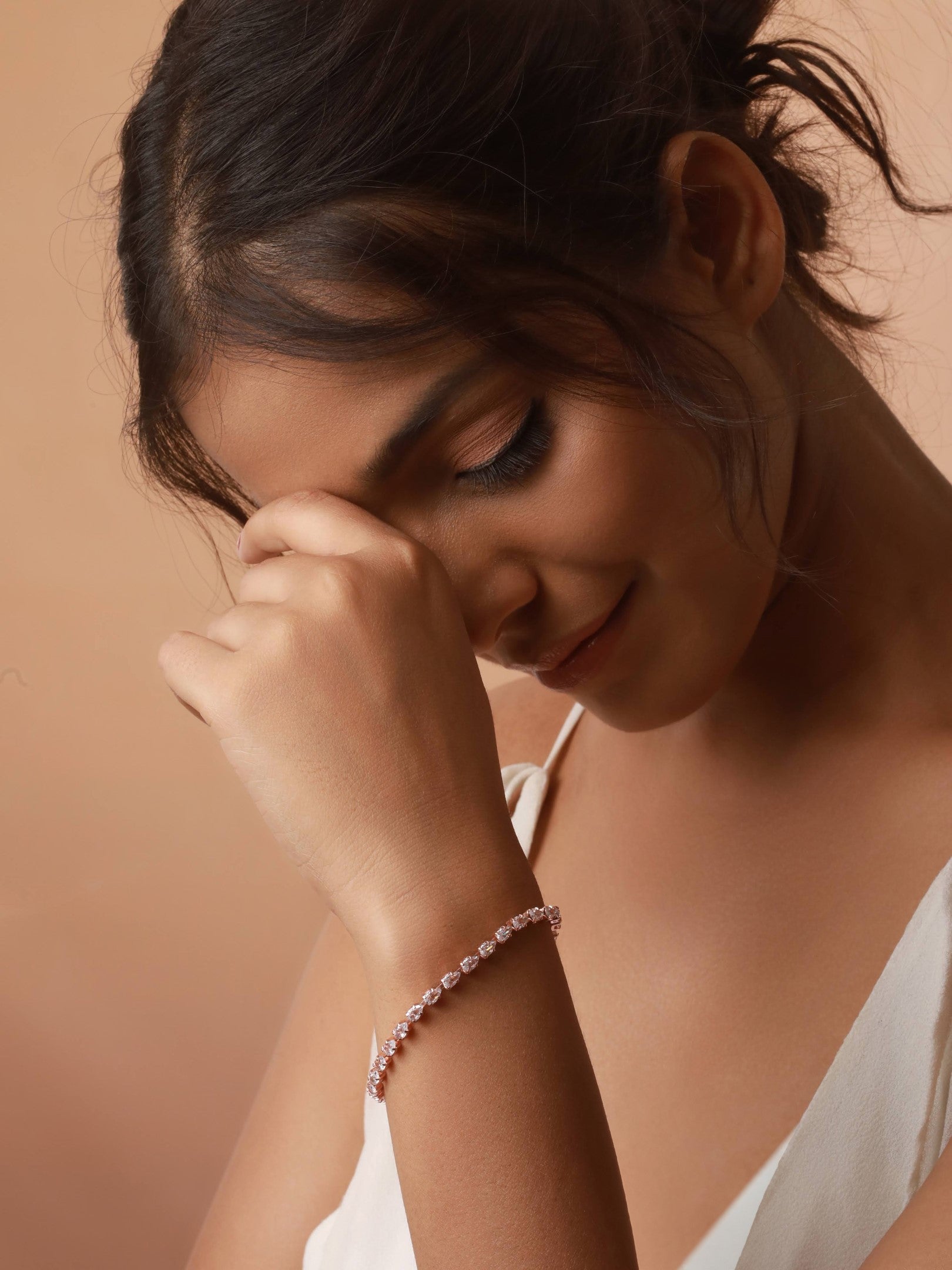 Rose Gold Sparkle Bracelet-18K Gold Plated