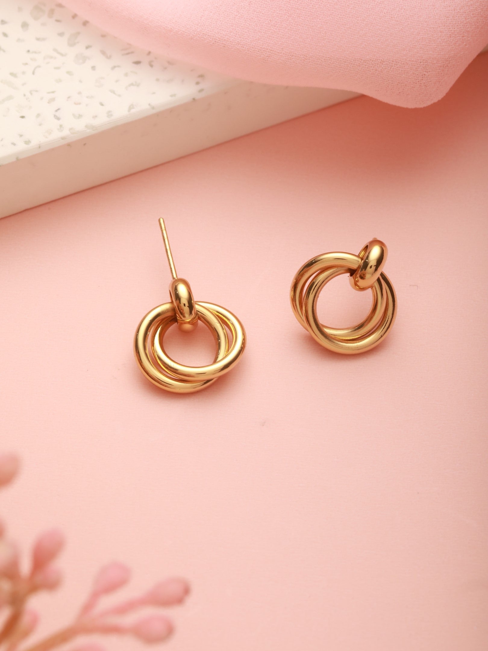 Double Hoop Earrings - 18K Gold Plated