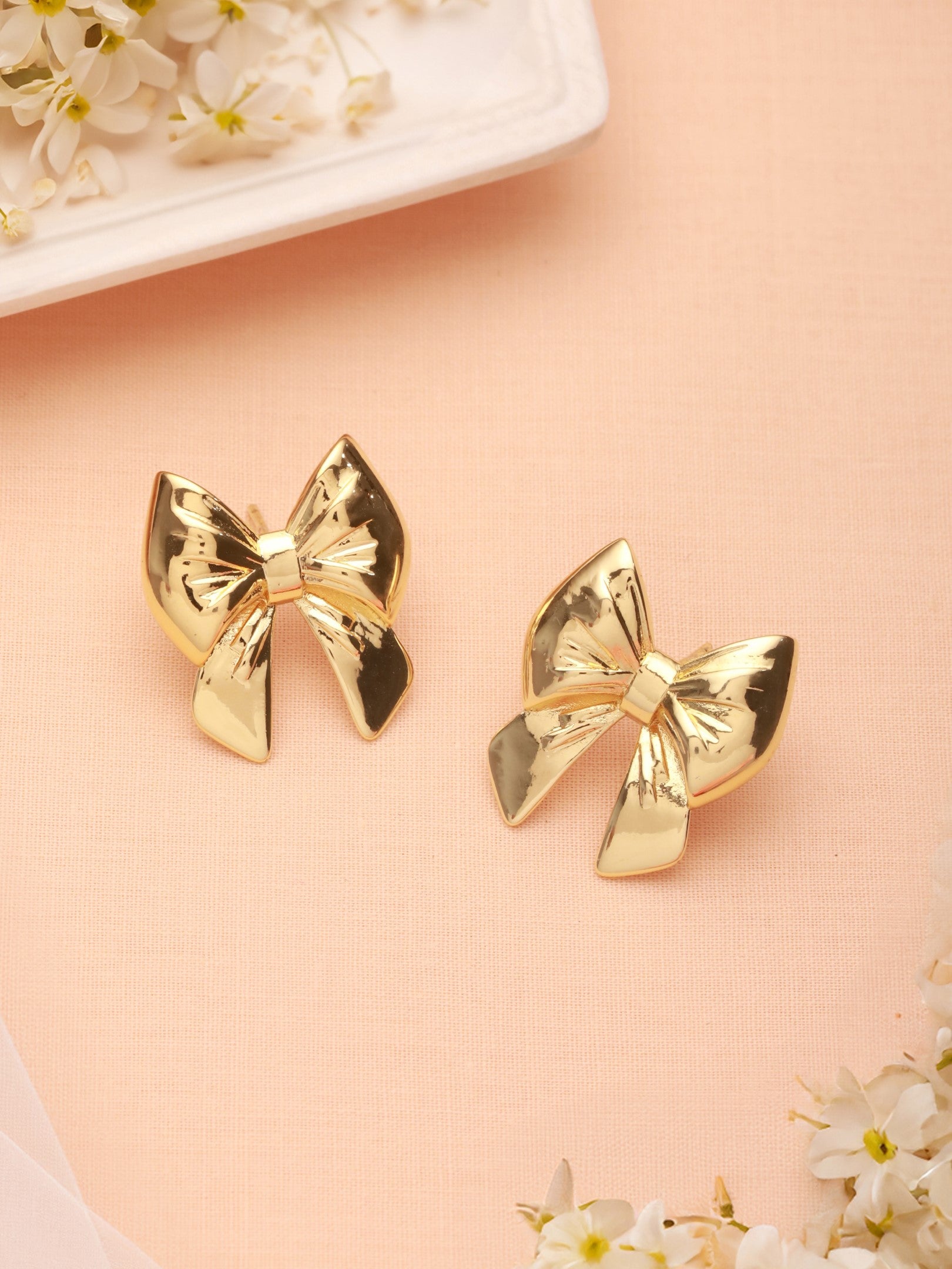 Goldie Bow Studs-18K Gold Plated