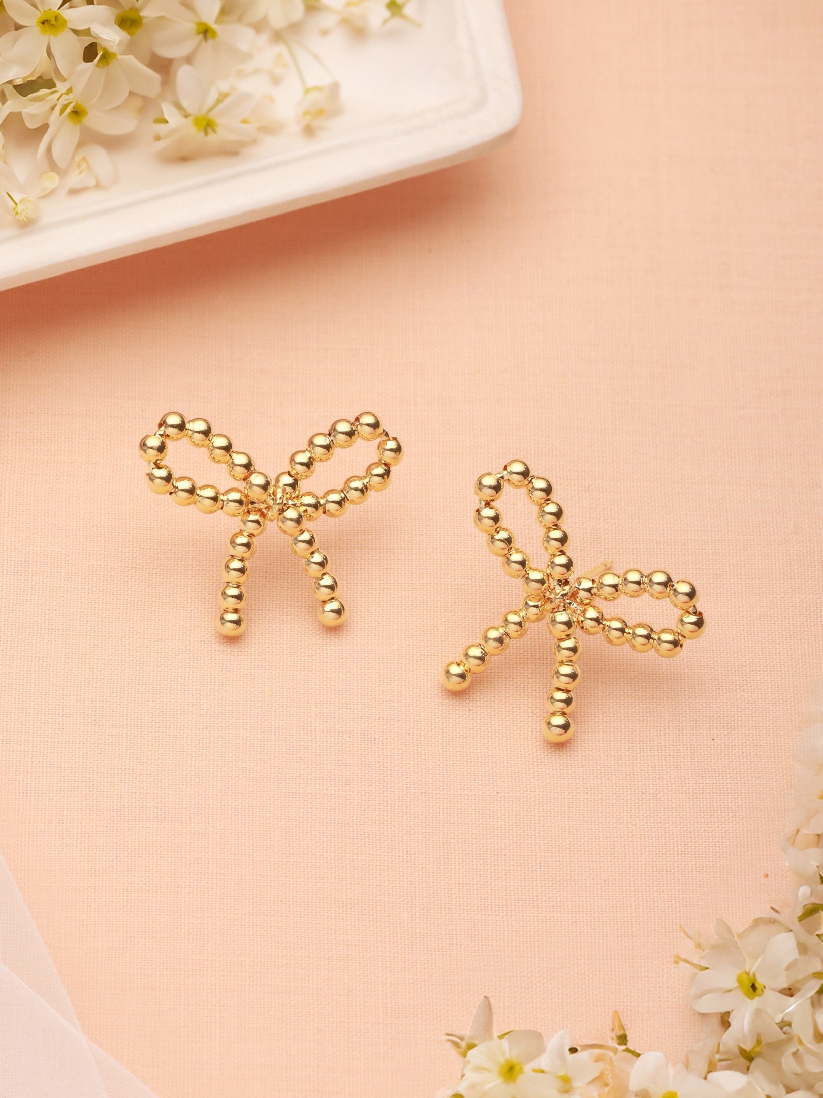 Mini Bow Studs-18K Gold Plated